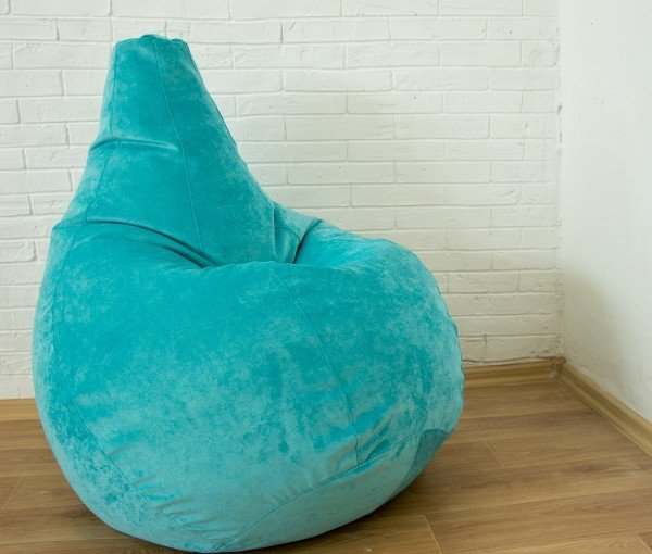 Кресло мешок велюр  «Cordroy» Бирюза