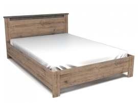 Кровать белая «Денвер» размер 140 см х 200 см Веллингтон/Камень темный, матрас покупается отдельно