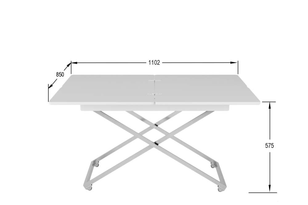Стол-трансформер «Андрэ» Хром белый
