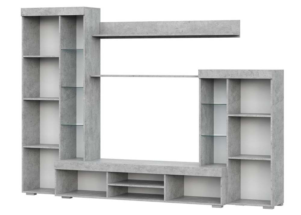Мебель для гостиной «МГС 5» Цемент светлый/Белый внутреннее наполнение