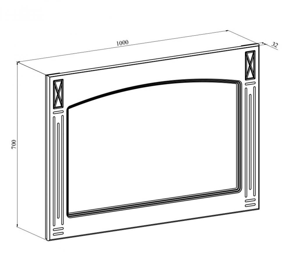 Зеркало «Элизабет» ЭМ-12 Белое дерево размеры