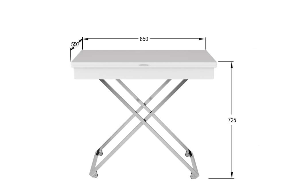 Стол-трансформер «Андрэ» Хром белый